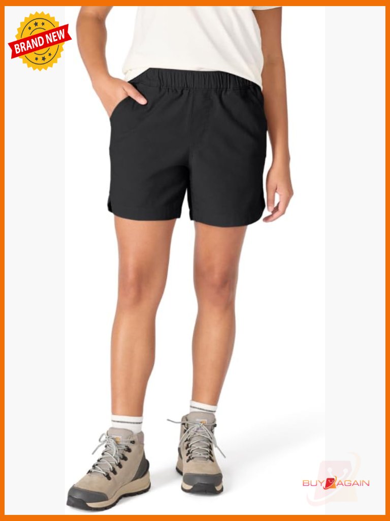 Relaxed Fit Ripstop Work Shorts With Stretch, Quick-Dry, 5 Pockets, Mid-Rise